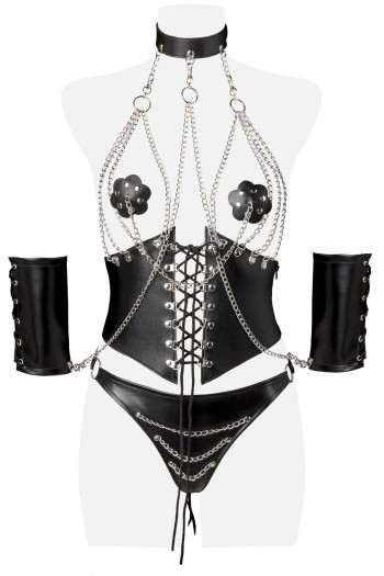 4-piece corset set 15133 - S/M