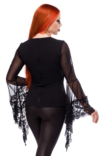 longsleeve Shirt with lace 90522 - XS