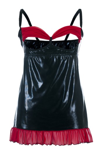 schwarzes Wetlook Chemise SB/1011 50/52 Sexy Base Kollektion by Andalea