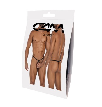 black Wetlook Crossed String C4MSPX24 - S/M