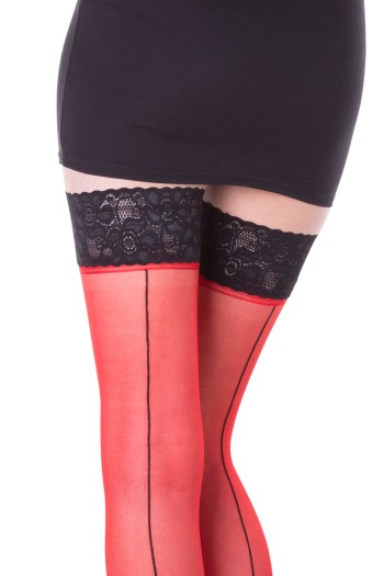 Hold-ups seam Stockings Carla rosso T1/2