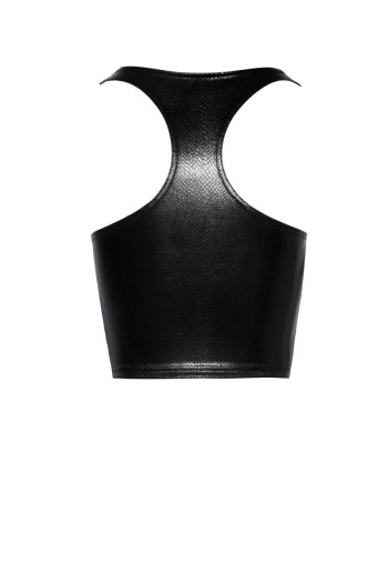 F275 Top effetto bagnato serpente con cerniera - L