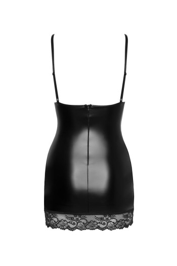 F282 Kurzes Powerwetlook Kleid - S