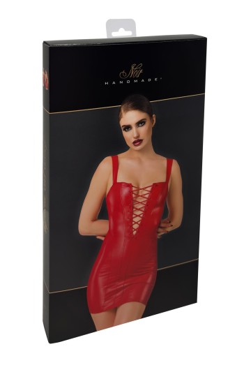 F364 rotes Bombshell Minikleid mit Schnürung - XS