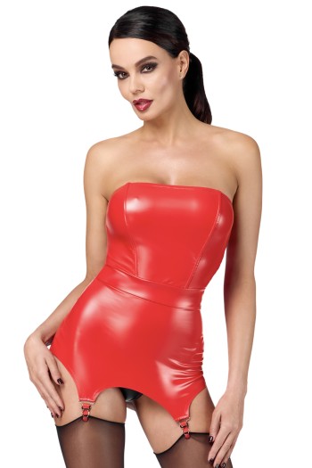 F368 Bombshell Fierce Corsagen-Kleid rot - 3XL