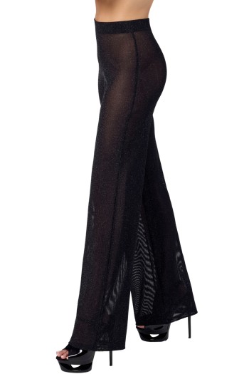 F374 Onyx Sheer Palazzo Hose - XS