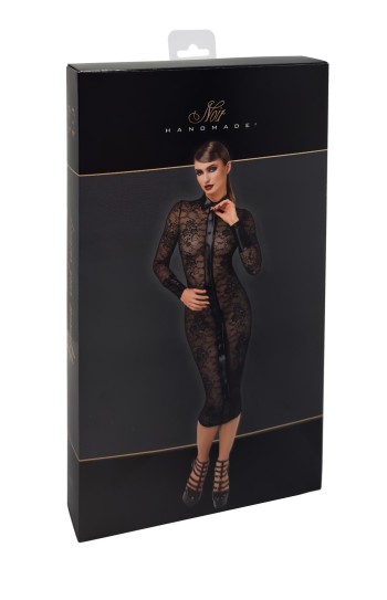 F376 halblanges Kleid Noirelle aus Spitze - S