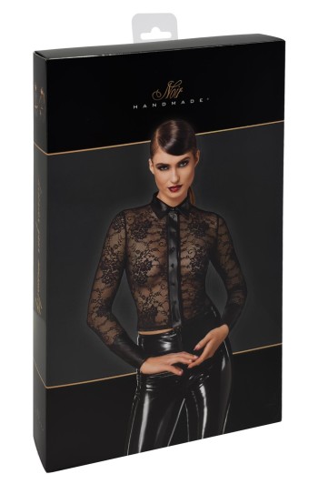 F377 Noirelle Lace Button-up Shirt - 3XL