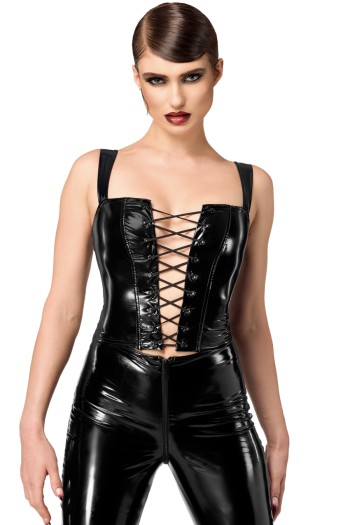 F379 Dominae Lack Corset Top - XS