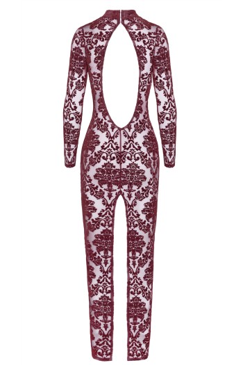 F383 Langes Flockkleid Kink Royal - 3XL