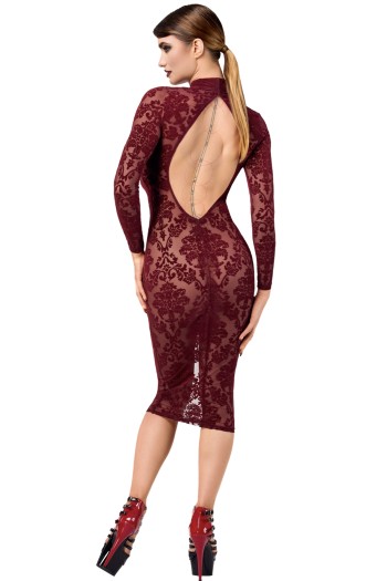 F384 halblanges Flockkleid Kink Royal - L