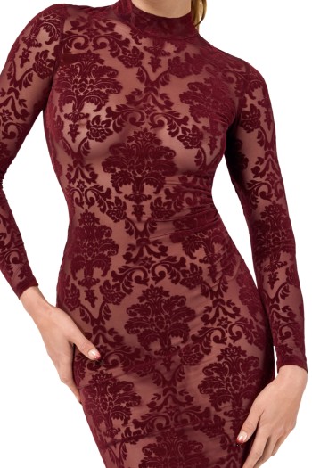 F384 halblanges Flockkleid Kink Royal - L