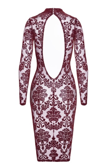 F384 halblanges Flockkleid Kink Royal - L