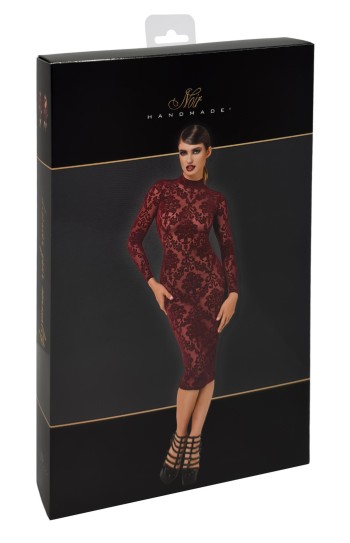 F384 halblanges Flockkleid Kink Royal - L