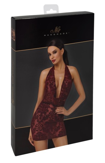 F385 Minikleid Kink Royal mit Wasserfallausschnitt - XS