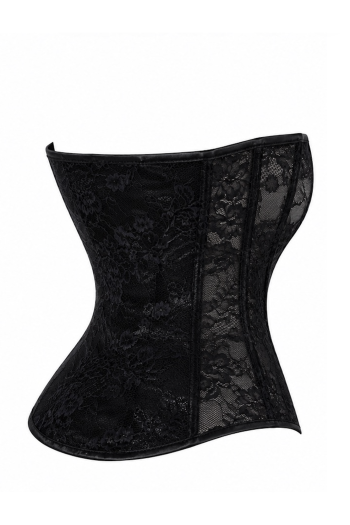 F406 One More Kiss  Lace & Powerwetlook Corset - XS
