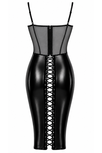 F408 Do Not Disturb Lace-Up Midi Kleid - XS