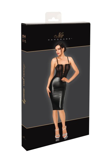 F408 Do Not Disturb Lace-Up Midi Kleid - XS
