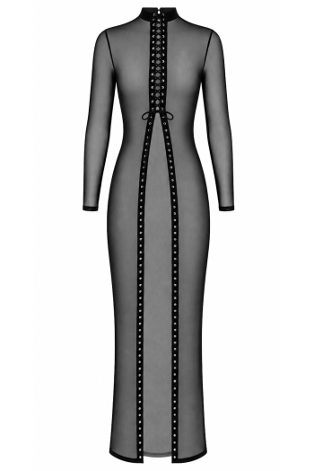 F410 Do Not Disturb Lace-Up Maxi Dress - XS