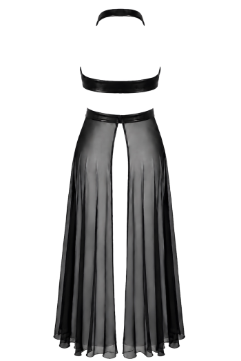F412 Do not Disturb Crossover Halter Maxi Kleid - XS