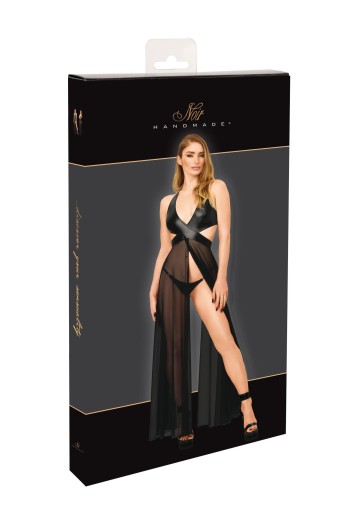 F412 Do not Disturb Crossover Halter Maxi Kleid - XS
