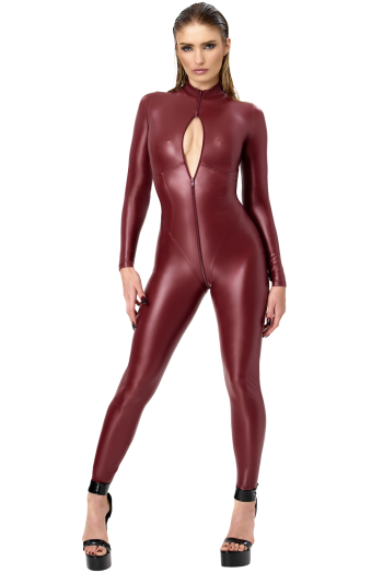 F395 Dark Romance Three-Way Zip Catsuit - XS