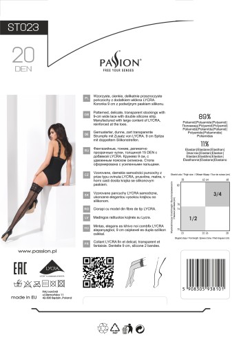 Hold-ups Stockings ST023 black - 1/2