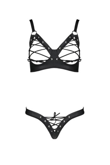 schwarzer Kunstleder Bikini PA596177 - 2XL/3XL