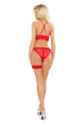 rotes Spitzenset PR1447 - L/XL