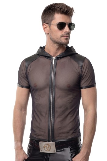 Herren Kapuzen T-Shirt ADGinter001 schwarz - S