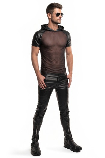 Herren Kapuzen T-Shirt ADMagnus001 schwarz - S