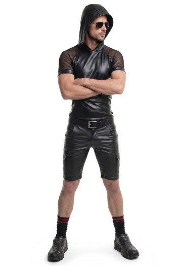 Herren Kapuzen T-Shirt ADSolar001 schwarz - S