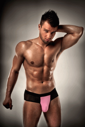 Jock Pants nero-rosa S/M - PASSION 007