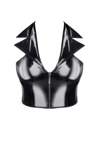 schwarzes Lack Damen-Top TDMelania001 - M