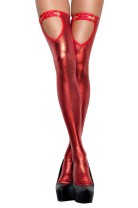 rosso wetlook stockings ST07 L/XL