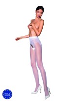 open tights TI OPEN 006 white - 3/4