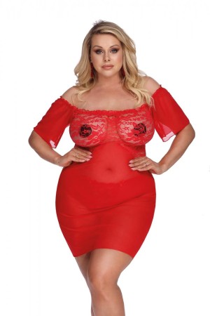 rotes Chemise AA052940 von Anais Apparel Plus Size