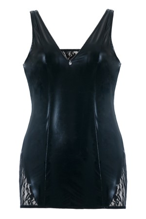 schwarzes Wetlook Chemise SB/1002 54/56 Sexy Base Kollektion by Andalea