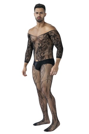 Black Lacey Crotchless Fishnet RAV119 by CUt4Men