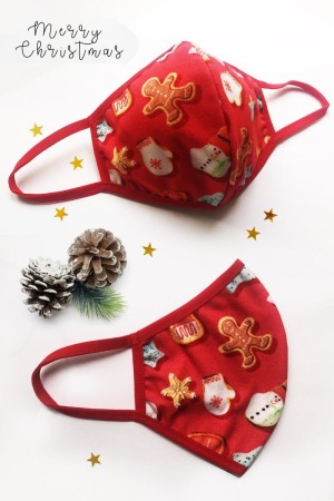 2-layer X-mas mask red
