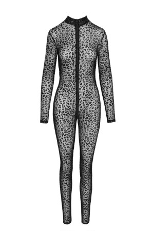 F285 Catsuit intera leopardata floccata - 2XL