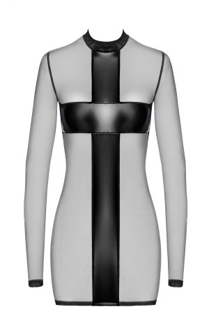 F369 Crossfire Netz und Wetlook Minikleid - XS