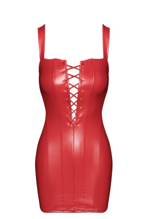 F364 rotes Bombshell Minikleid mit Schnürung - 3XL