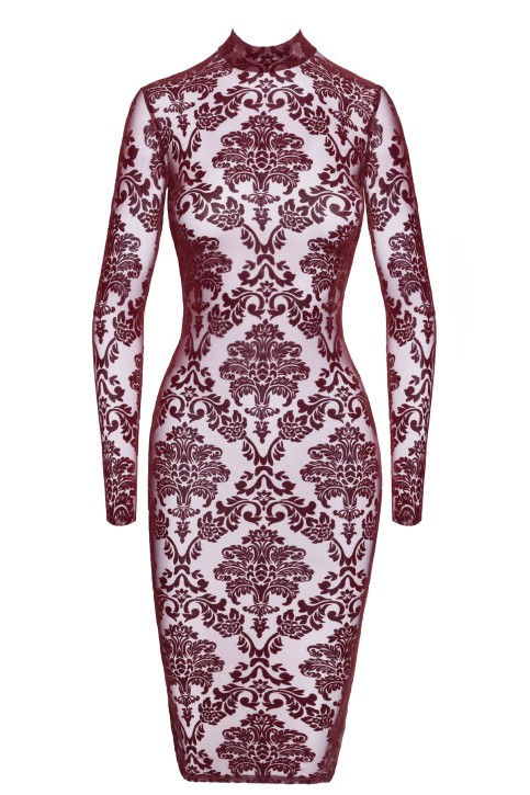 F384 halblanges Flockkleid Kink Royal - L