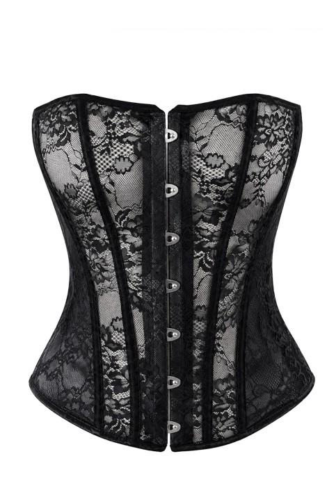 F406 One More Kiss  Lace & Powerwetlook Corset - XS