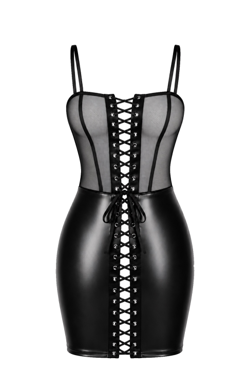 F409 Do Not Disturb Lace-Up Mini Kleid - XS