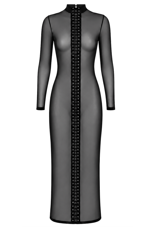 F410 Do Not Disturb Lace-Up Maxi Dress - XS