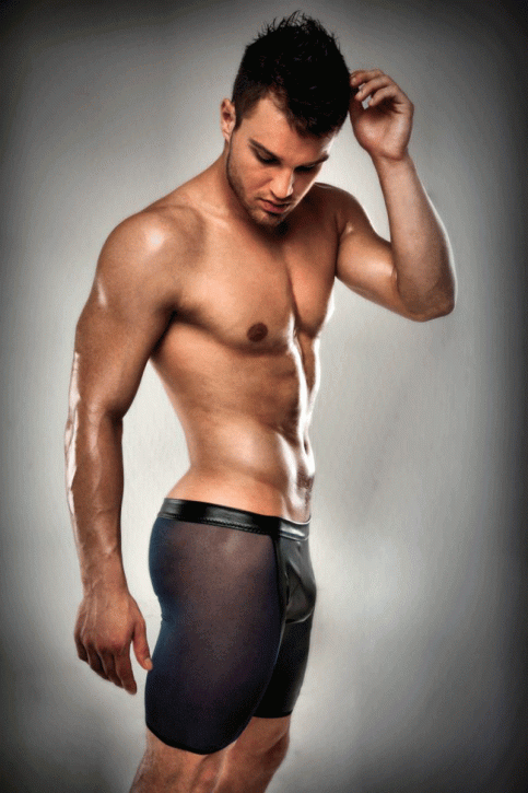 blau-schwarzer Männershort S/M - PASSION 026